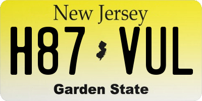 NJ license plate H87VUL