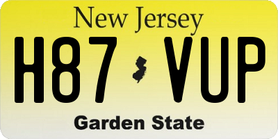 NJ license plate H87VUP
