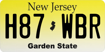 NJ license plate H87WBR