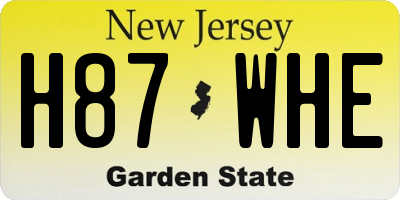 NJ license plate H87WHE