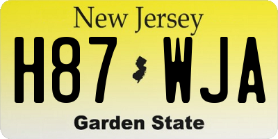NJ license plate H87WJA