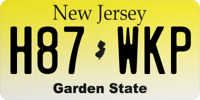 NJ license plate H87WKP