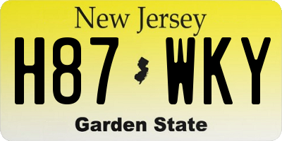 NJ license plate H87WKY