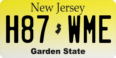 NJ license plate H87WME