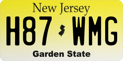 NJ license plate H87WMG
