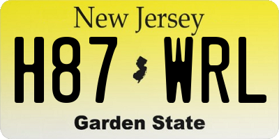 NJ license plate H87WRL