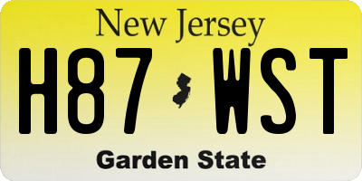 NJ license plate H87WST