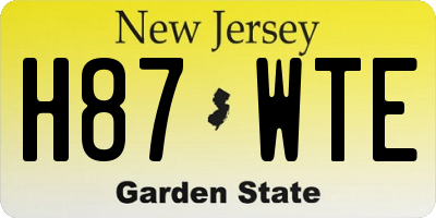NJ license plate H87WTE
