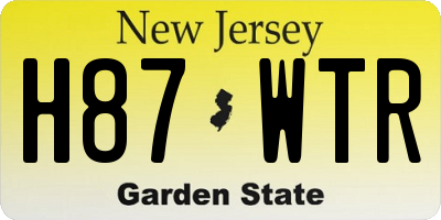 NJ license plate H87WTR