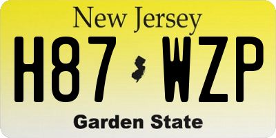 NJ license plate H87WZP