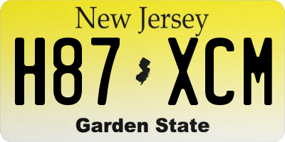 NJ license plate H87XCM