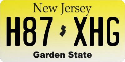 NJ license plate H87XHG