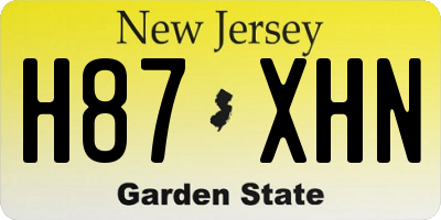 NJ license plate H87XHN