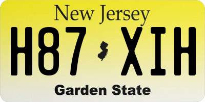 NJ license plate H87XIH