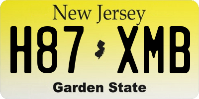 NJ license plate H87XMB