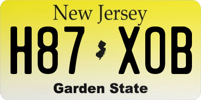 NJ license plate H87XOB