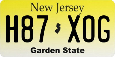 NJ license plate H87XOG