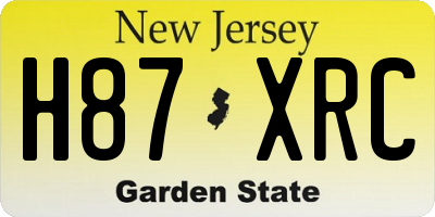 NJ license plate H87XRC