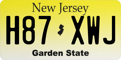 NJ license plate H87XWJ