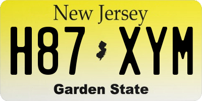 NJ license plate H87XYM