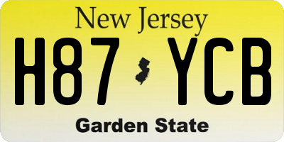 NJ license plate H87YCB