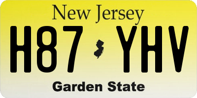 NJ license plate H87YHV