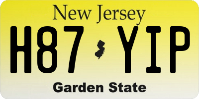 NJ license plate H87YIP