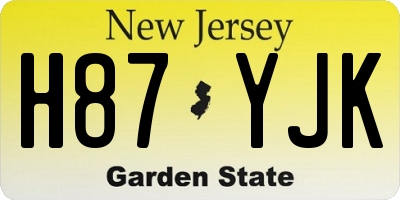 NJ license plate H87YJK