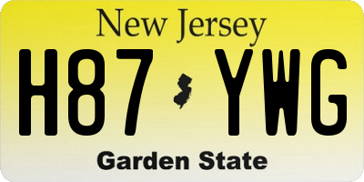 NJ license plate H87YWG