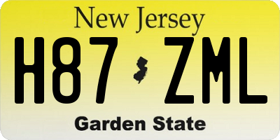 NJ license plate H87ZML