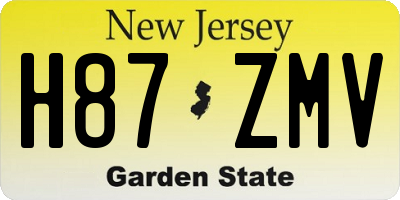 NJ license plate H87ZMV