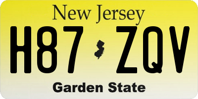 NJ license plate H87ZQV