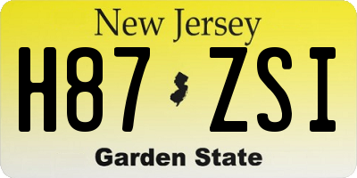 NJ license plate H87ZSI