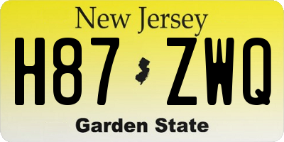 NJ license plate H87ZWQ