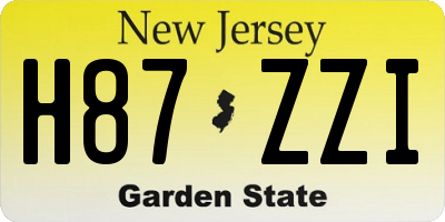 NJ license plate H87ZZI