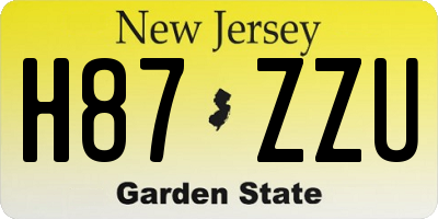 NJ license plate H87ZZU