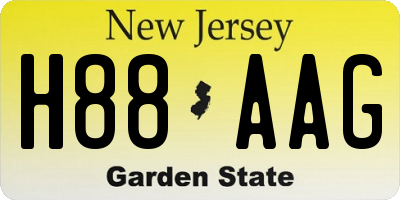 NJ license plate H88AAG