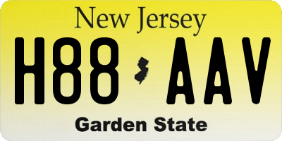 NJ license plate H88AAV