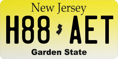 NJ license plate H88AET