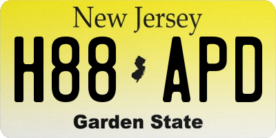 NJ license plate H88APD
