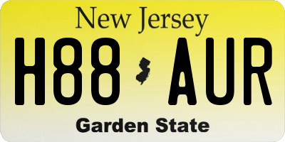 NJ license plate H88AUR
