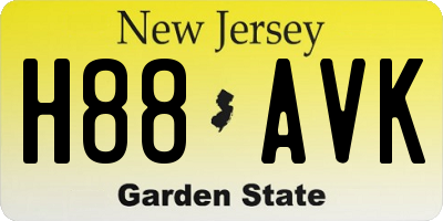 NJ license plate H88AVK