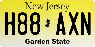 NJ license plate H88AXN