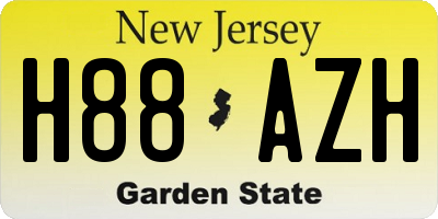 NJ license plate H88AZH
