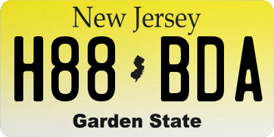 NJ license plate H88BDA
