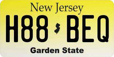 NJ license plate H88BEQ
