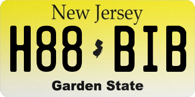 NJ license plate H88BIB