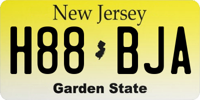 NJ license plate H88BJA