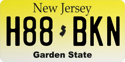 NJ license plate H88BKN