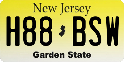 NJ license plate H88BSW